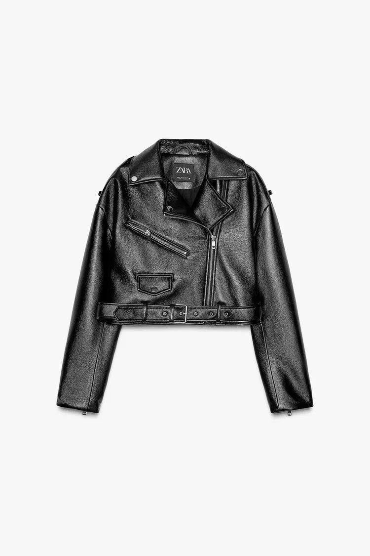 Chaqueta Biker efecto brillo