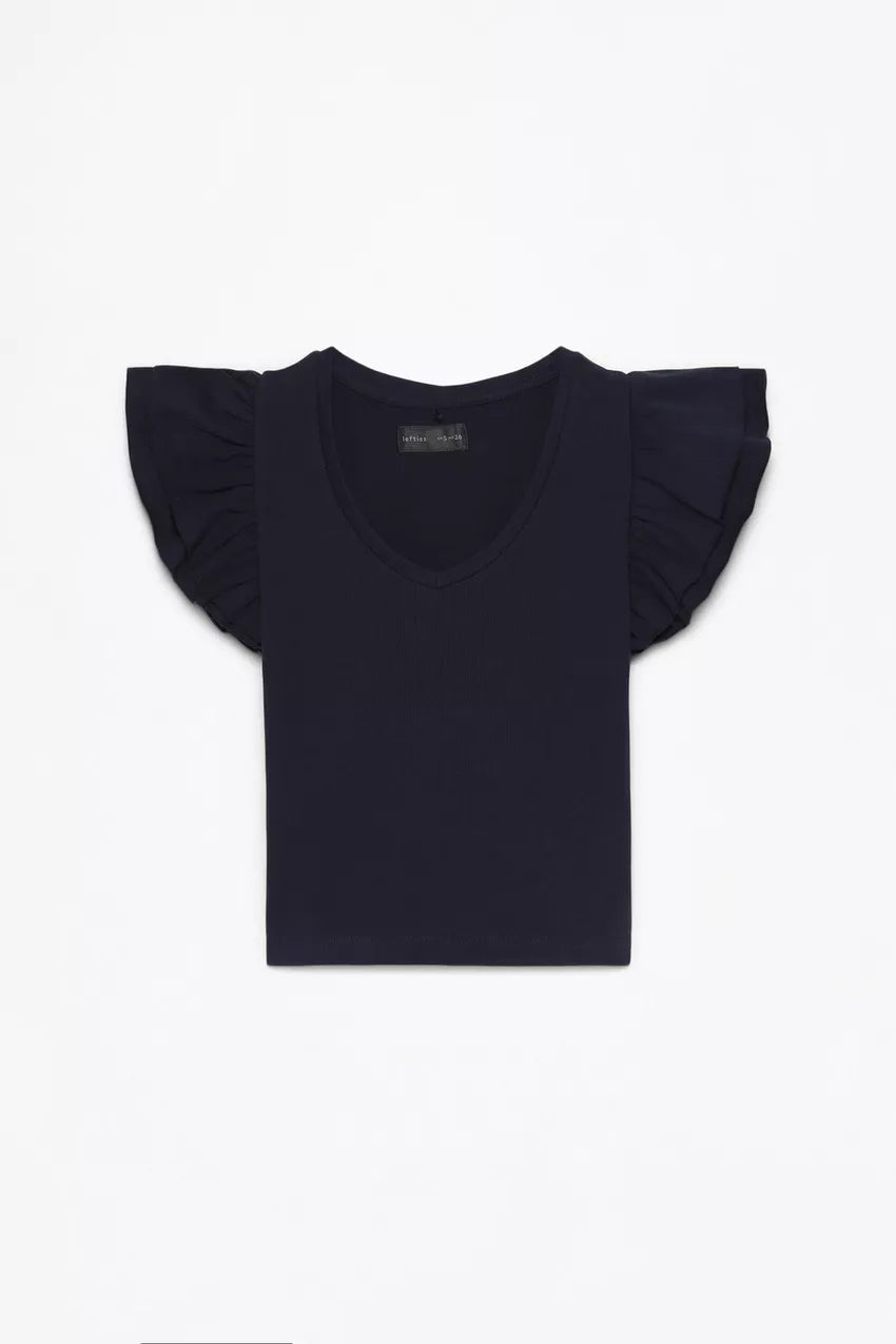Camiseta canalé volantes
