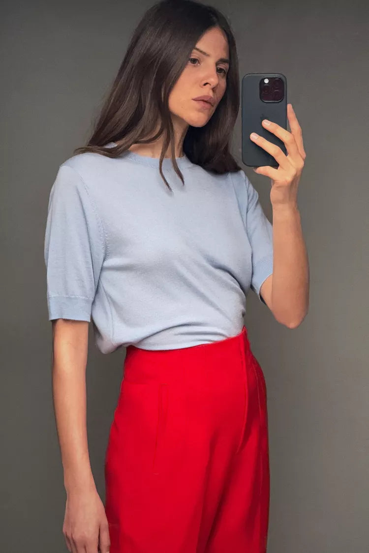 Pantalón recto tobillero