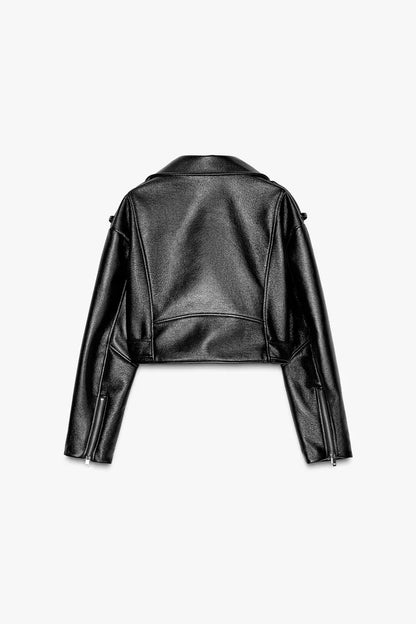 Chaqueta Biker efecto brillo