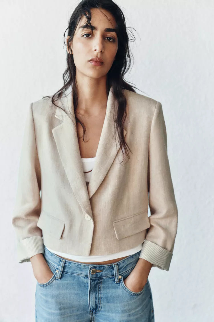 Blazer corto lino