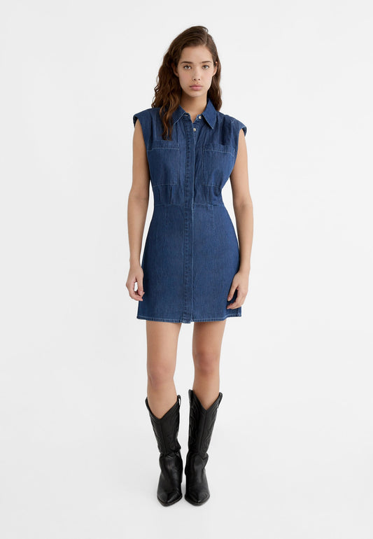 Vestido Denim Hombreras