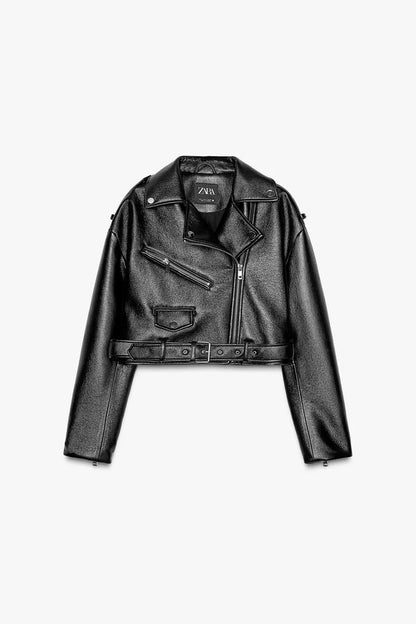 Chaqueta Biker efecto brillo