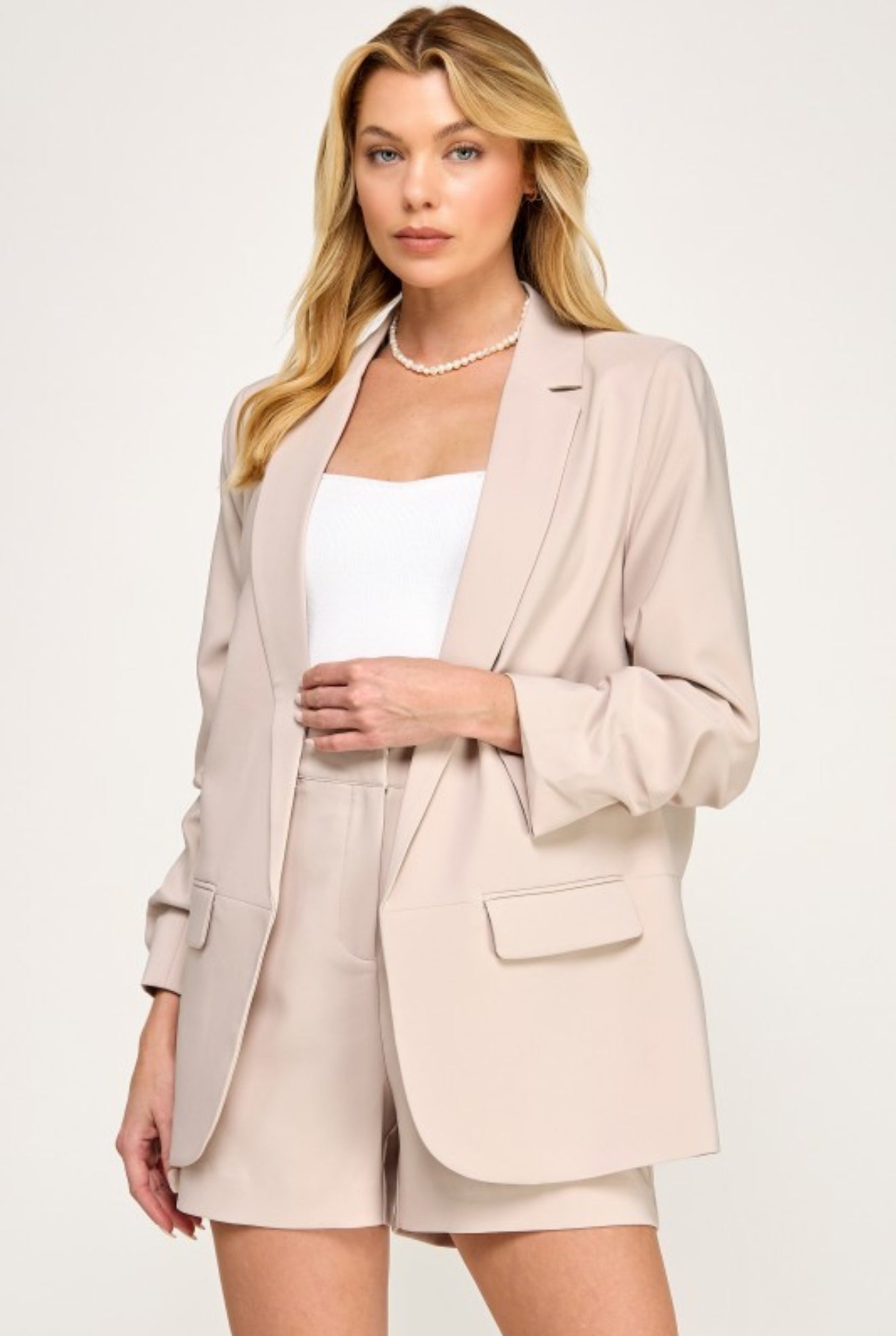 Blazer mangas fruncidas