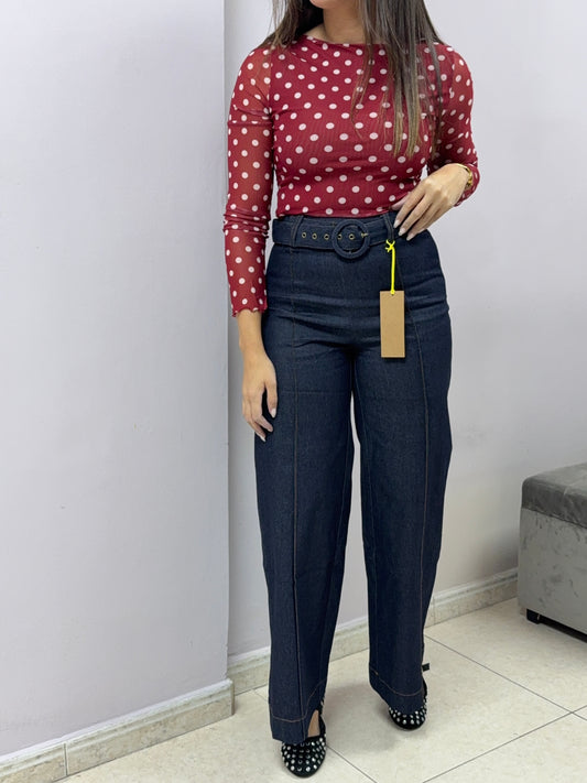 Jean Wide Leg cinturón