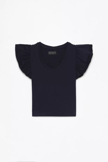 Camiseta canalé volantes
