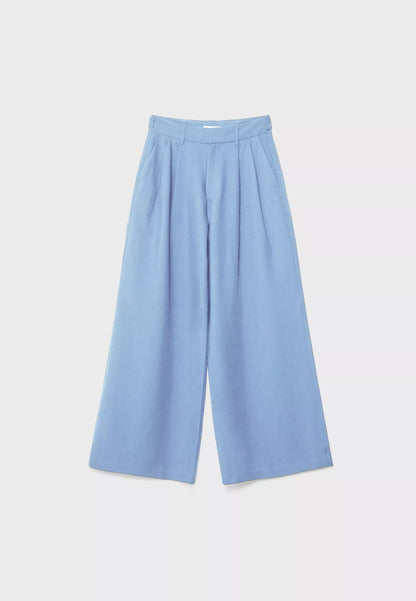 Pantalón cintura ajustable efecto lino