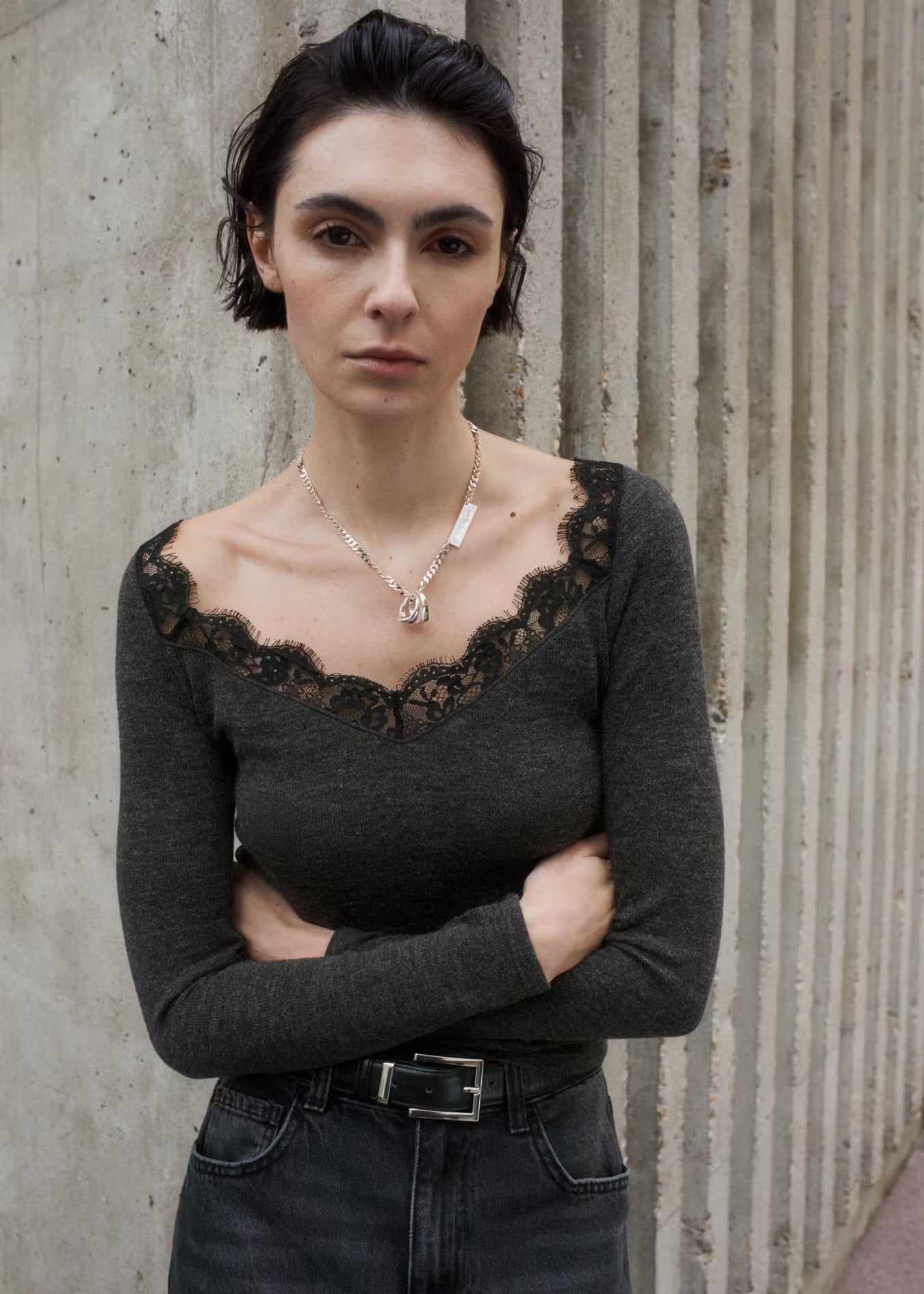 Camiseta cuello lencero