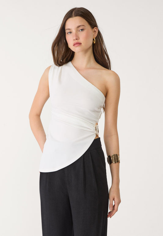 Blusa asimétrica hebilla