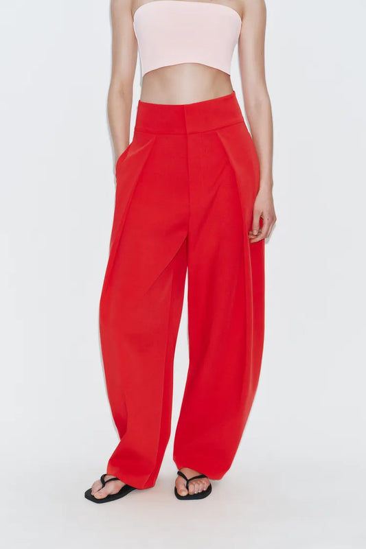 Pantalón globo pinzas