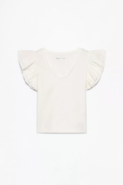 Camiseta canalé volantes