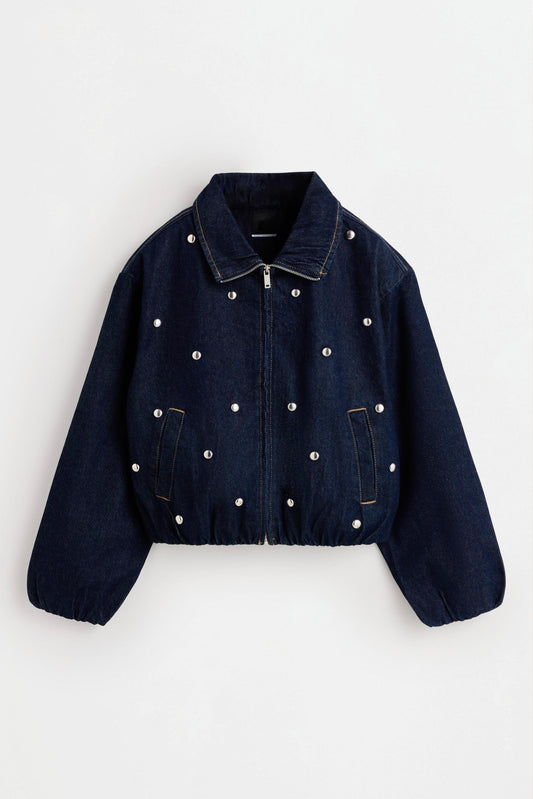 Chaqueta denim tachuelas