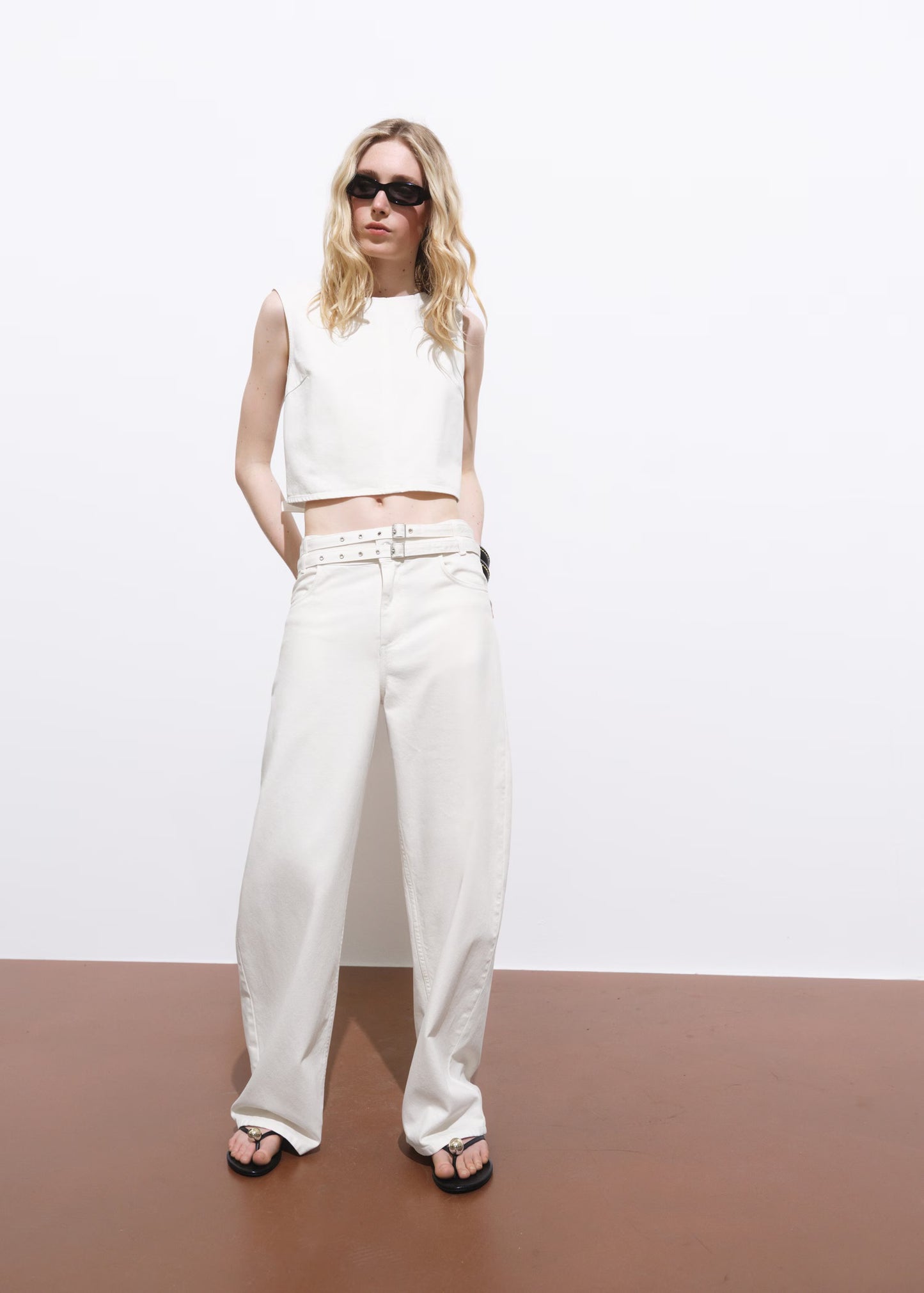 Top hebilla espalda abierta