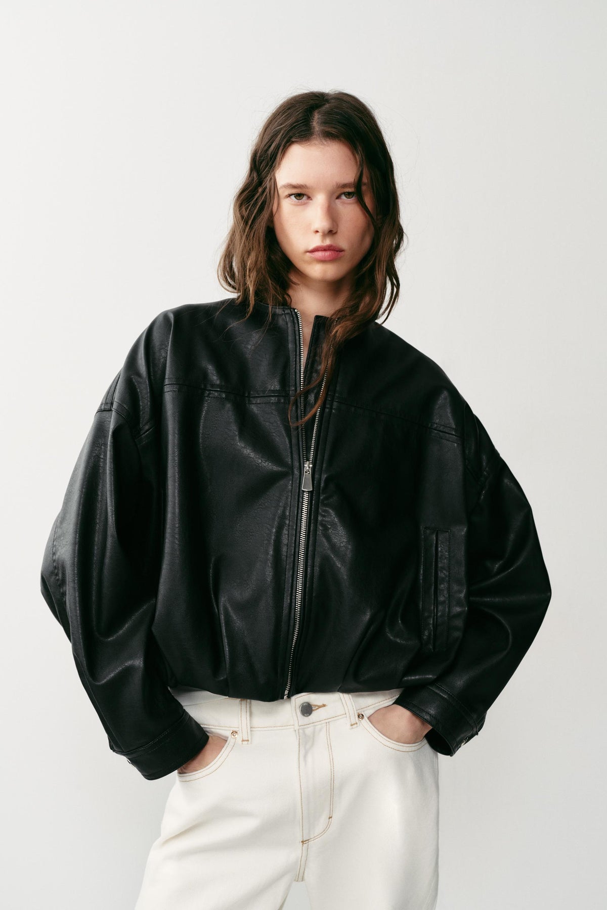 Chaqueta bomber piel