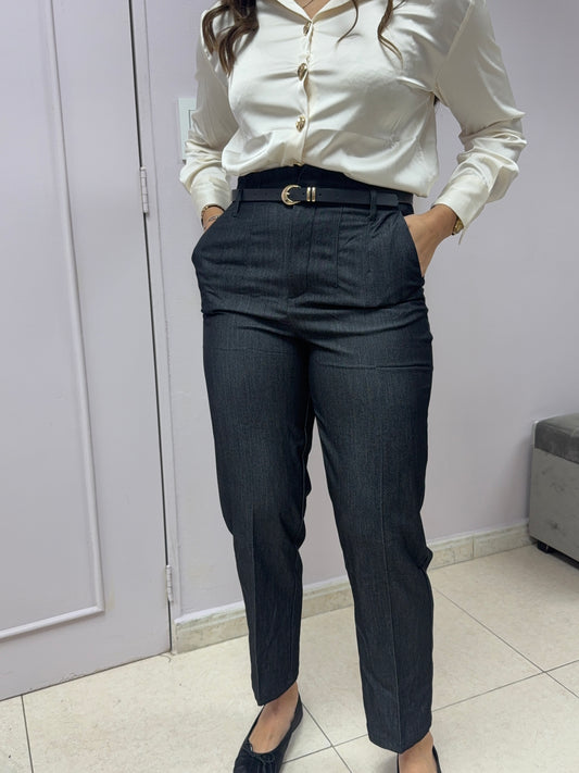 Pantalón tiro alto denim ligero